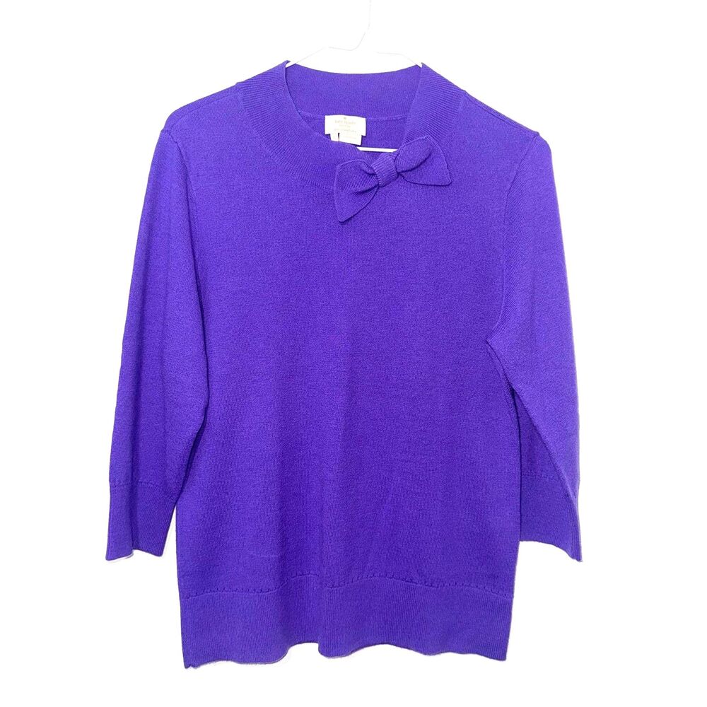 Kate Spade Wool Cashmere Bow Sweater - Purple L